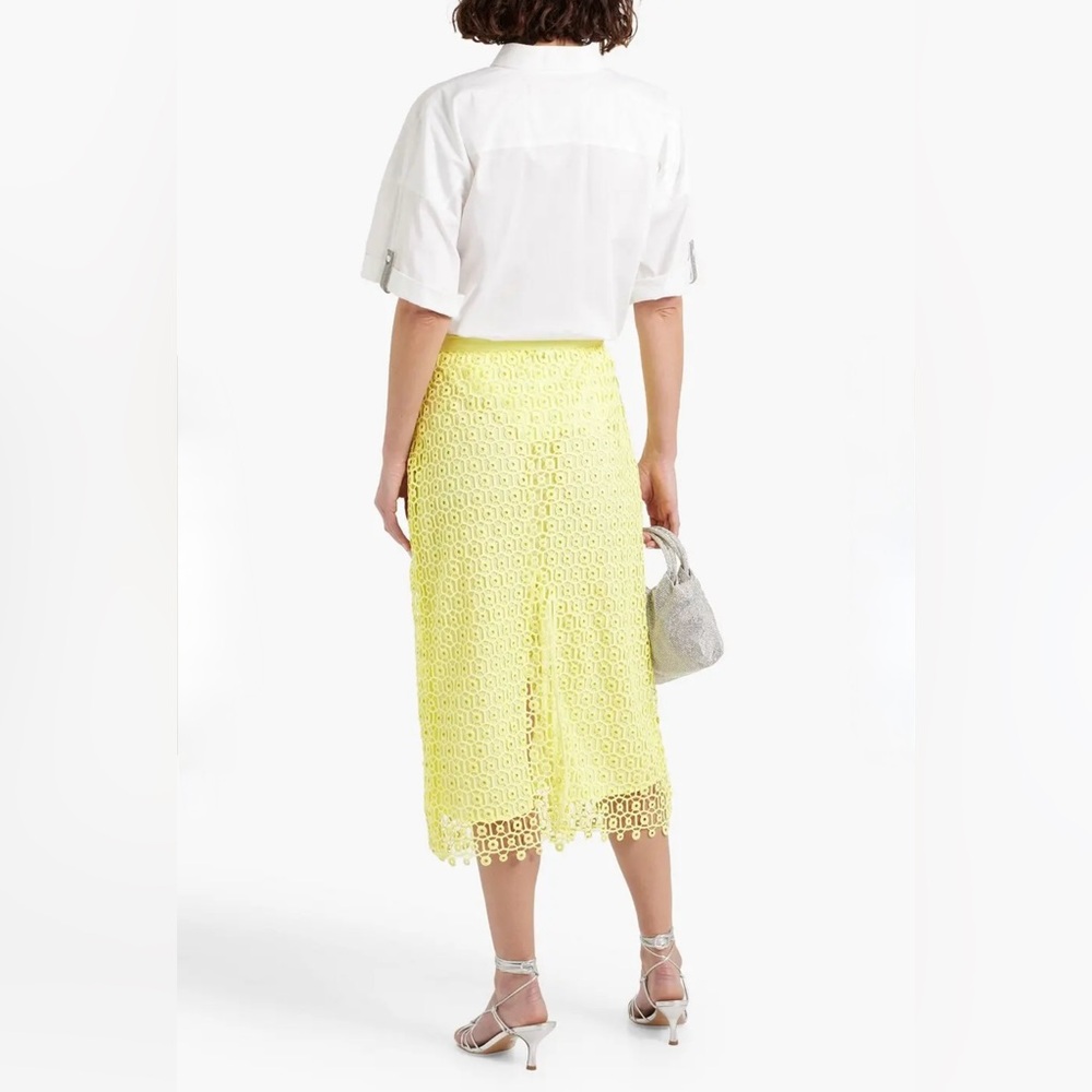 Jonathan Simkhai Pale Yellow Lace Midi Skirt with Grommet Detail size Small NWT - Picture 3 of 16